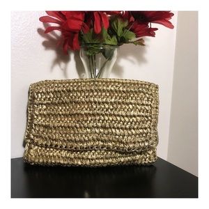 H&M straw clutch bag.